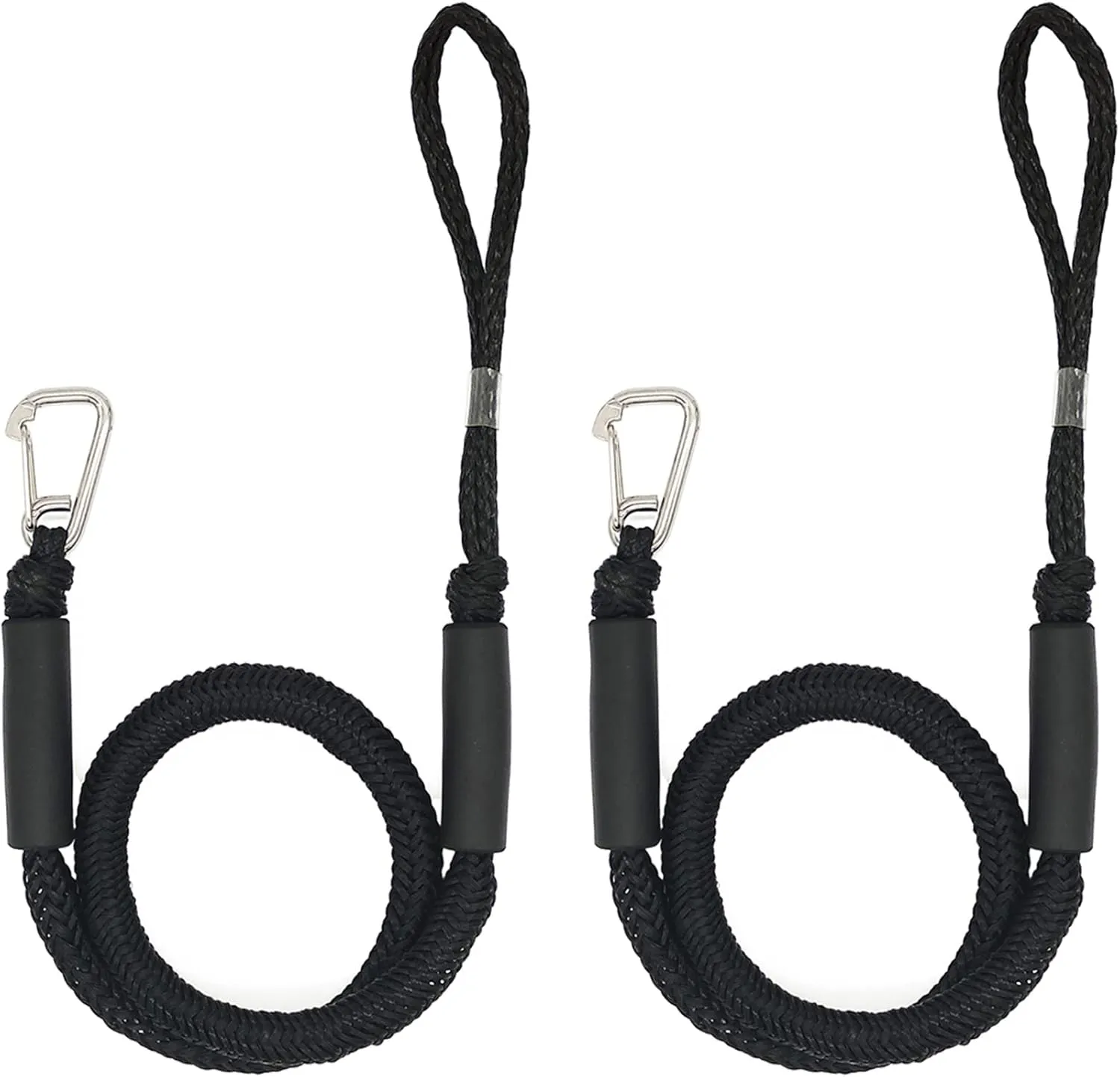 Bungee Dock Lines Shock Bungee Docking Rope Stretchable Boat Accessories Mooring Rope with Clip and Foam Float Perfect for Jet Ski, SeaDoo, Yamaha WaveRunner, Kayak, Pontoon(4ft -5.5ft)-2 Pack