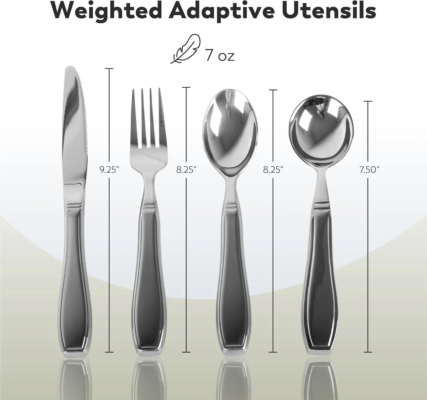 BUNMO Utensils for Elderly, Arthritis, Weak Hand Grip & Handicapped - Convenient Travel Pouch - for Tremors and Parkinsons Patients - Stainless Steel - Eat Independently - Weighted 4 Piece Set
