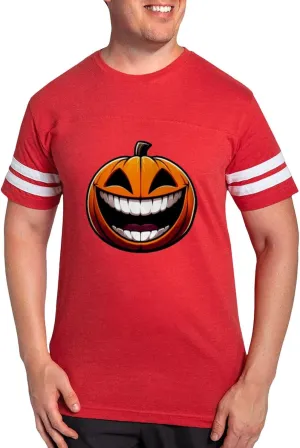 CafePress Big Smile Jack O Lantern Halloween October Holid Men's Football T Shirt Men's Football T-Shirt