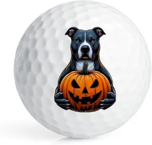 CafePress Pitbull Halloween Holding Jack O Lantern Novelty Golf Balls (Pk of 6)
