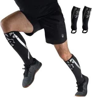 Calf Compression Sleeve Men and women Pro Gray Reflective 7mm neoprene, Running, Deadlift, Rope Climb, Pair