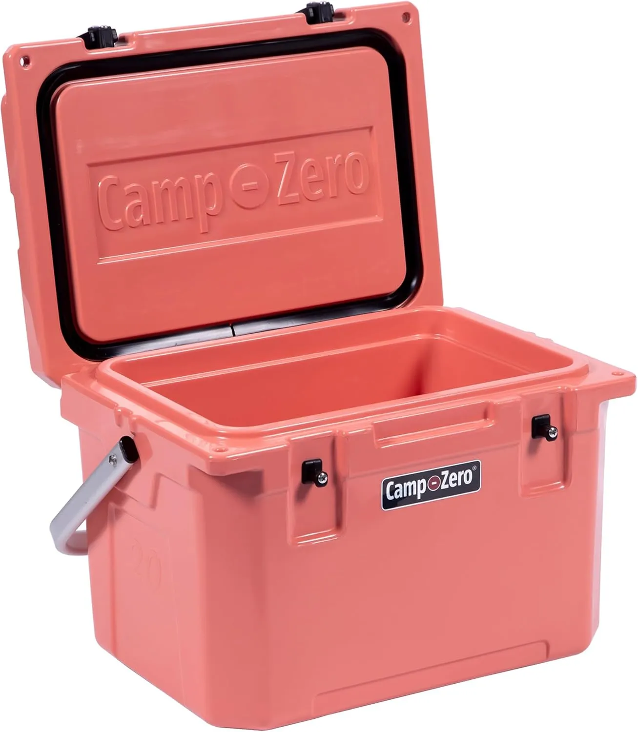 CAMP-ZERO 21 Quart Rotomolded Hard Cooler - Insulated Ice Chest with 4 Cup Holders - Bear-Proof Travel Ice Box for Beverage, Drink, BBQ, Fishing, Camping, Outdoor