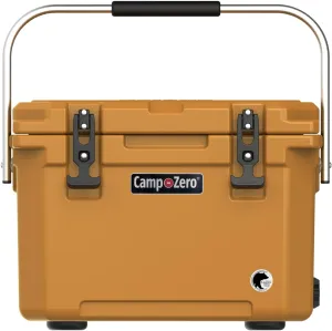 CAMP-ZERO 21 Quart Rotomolded Hard Cooler - Insulated Ice Chest with 4 Cup Holders - Bear-Proof Travel Ice Box for Beverage, Drink, BBQ, Fishing, Camping, Outdoor