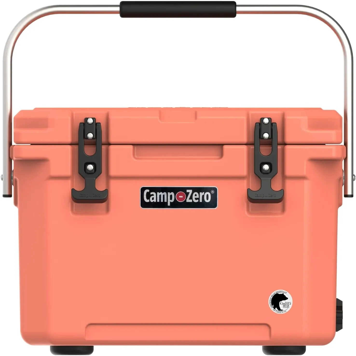 CAMP-ZERO 21 Quart Rotomolded Hard Cooler - Insulated Ice Chest with 4 Cup Holders - Bear-Proof Travel Ice Box for Beverage, Drink, BBQ, Fishing, Camping, Outdoor