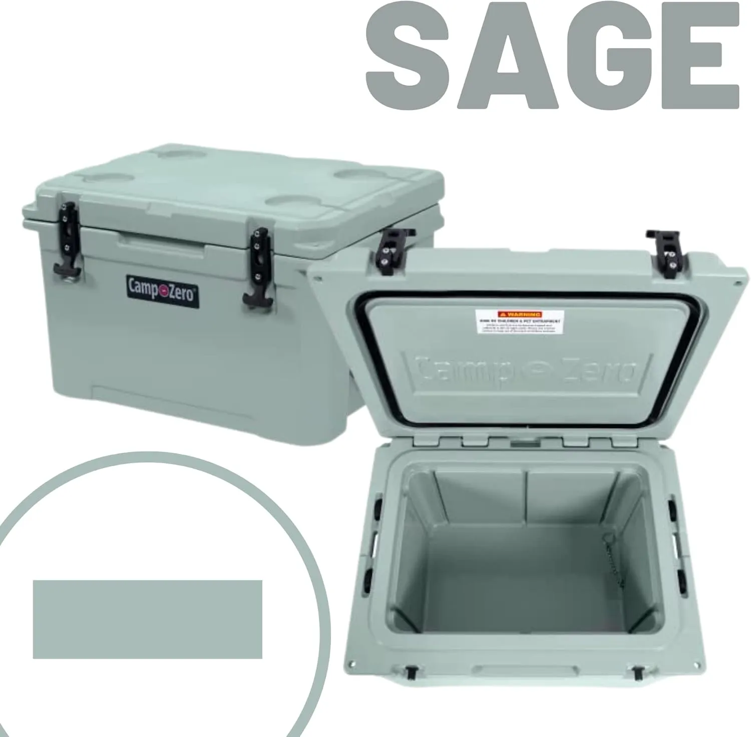 CAMP-ZERO 40L-42 Quart Hard Cooler Ice Chest, Perfect for Drinks, Beach, Picnics, Boating, Hunting, Camping and Travel with 4 Molded-in Cup Holders and Comfort Grip Handles