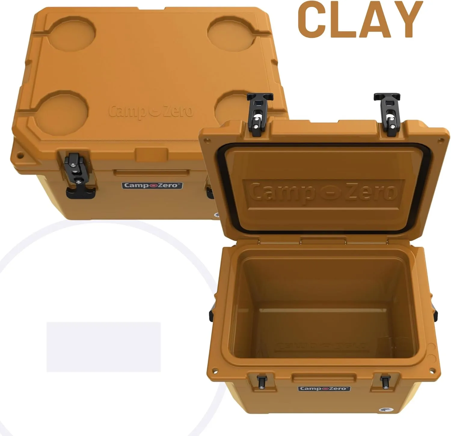 CAMP-ZERO 40L-42 Quart Hard Cooler Ice Chest, Perfect for Drinks, Beach, Picnics, Boating, Hunting, Camping and Travel with 4 Molded-in Cup Holders and Comfort Grip Handles