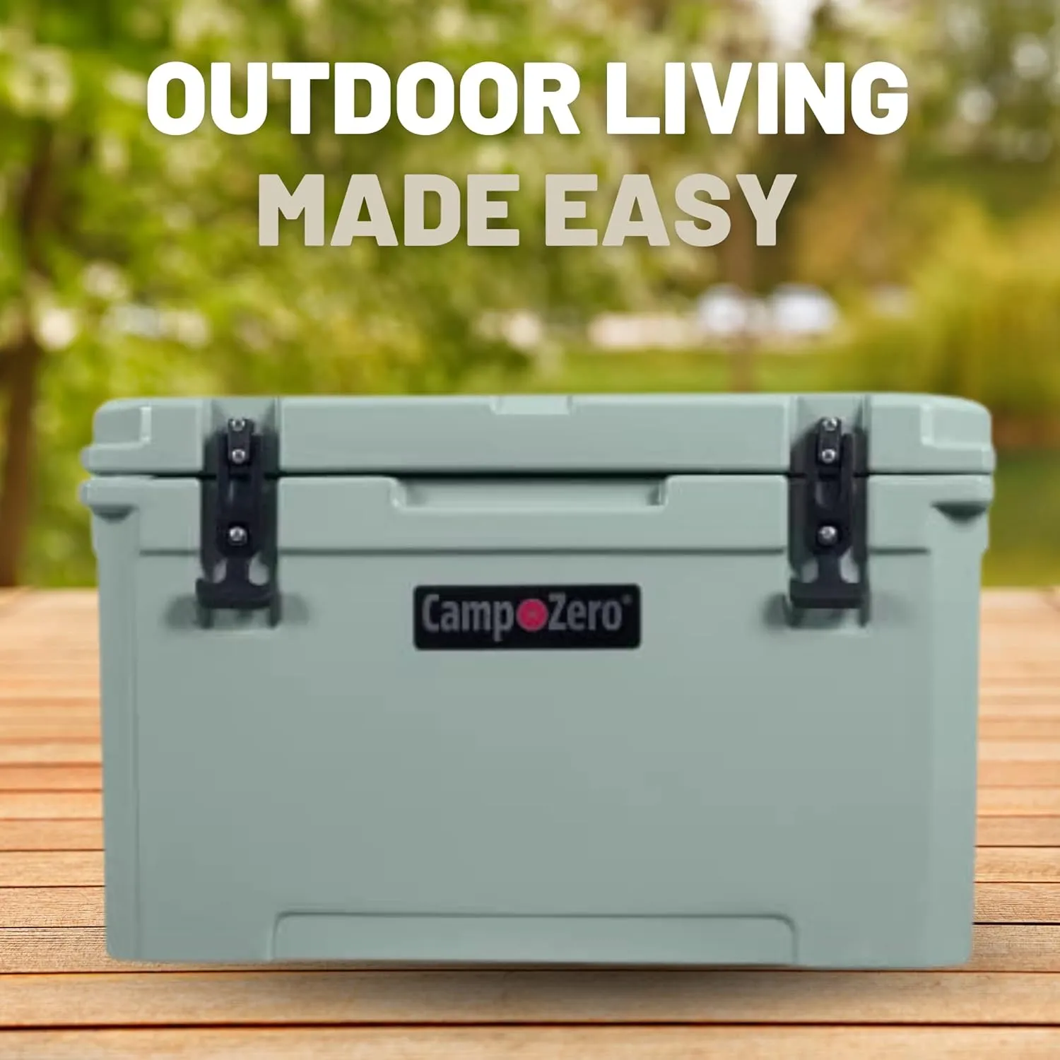 CAMP-ZERO 40L-42 Quart Hard Cooler Ice Chest, Perfect for Drinks, Beach, Picnics, Boating, Hunting, Camping and Travel with 4 Molded-in Cup Holders and Comfort Grip Handles