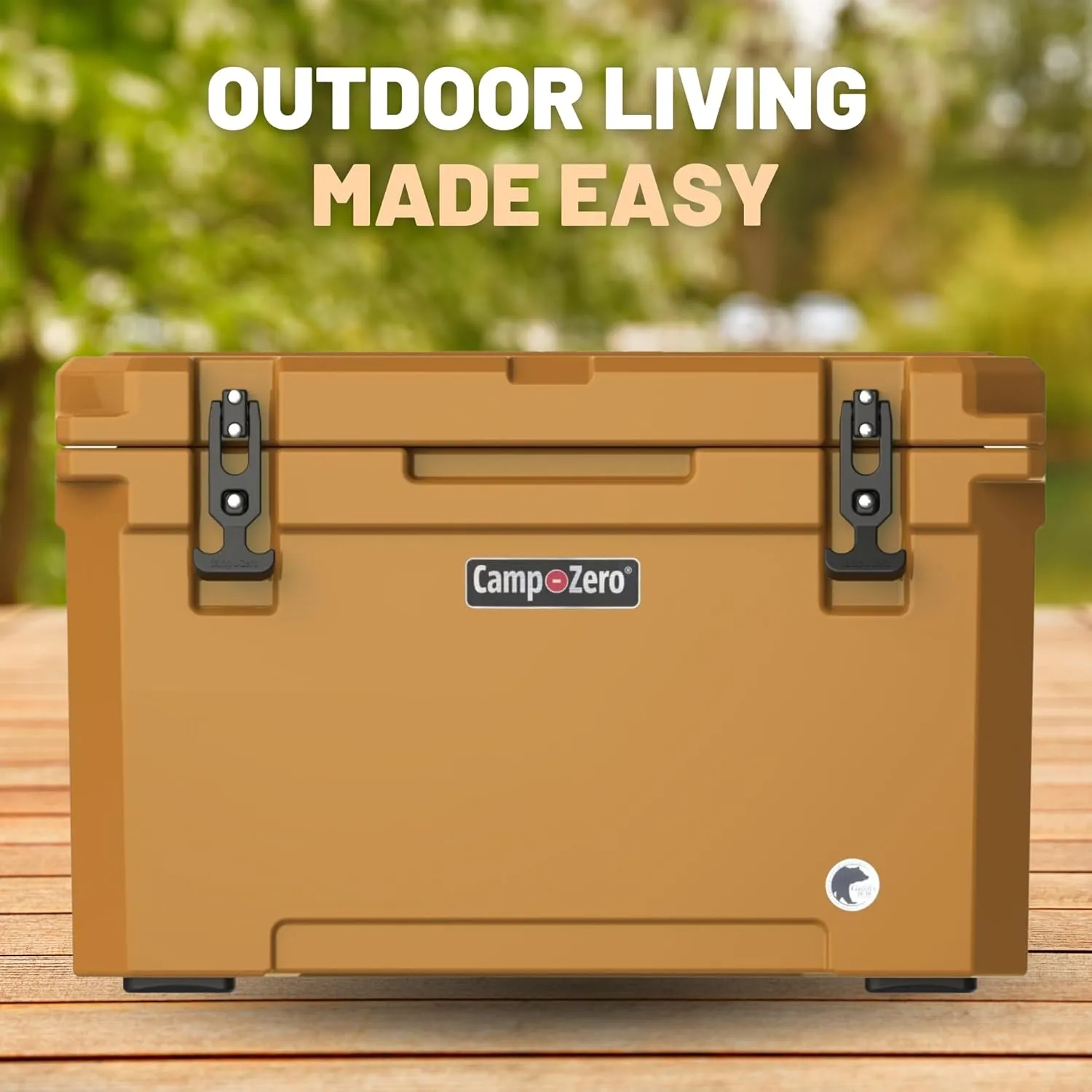 CAMP-ZERO 40L-42 Quart Hard Cooler Ice Chest, Perfect for Drinks, Beach, Picnics, Boating, Hunting, Camping and Travel with 4 Molded-in Cup Holders and Comfort Grip Handles