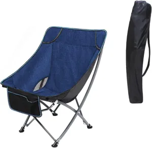 Camping Chair Folding Chairs Lawn Chairs Portable Folding Chair With Mesh Side Pocket Backrest Stool Camping Backpacking Chair For Fishing Beach Travel Picnic Folding Chair Camp Chair Moon Chair ( Col