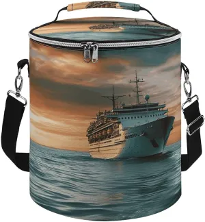 Camping Cooler Bag, Cruise Ship Print Portable Ice Pack Outdoor Cooler Bag Picnic Cooler Bag Foldable Cooler Bag, style