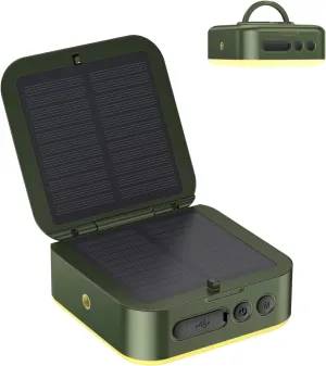 Camping Lantern - Collapsible Solar LED Lamp, 5200mAh Solar/USB Rechargeable, 1000LM, 5 Light Modes, Outdoor IPX4 Waterproof - Portable Emergency Light （Green）