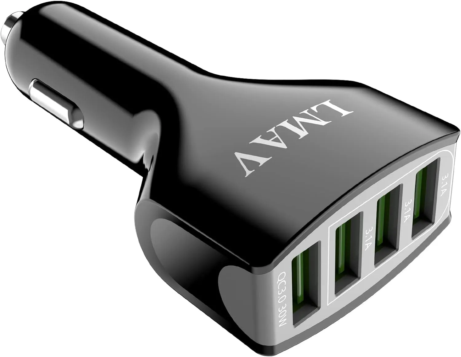 Car Charger Adapter, 4 Ports Multi USB Car Charger, QC 3.0 Fast Car Phone Charger Compatible with All Smartphone.Black