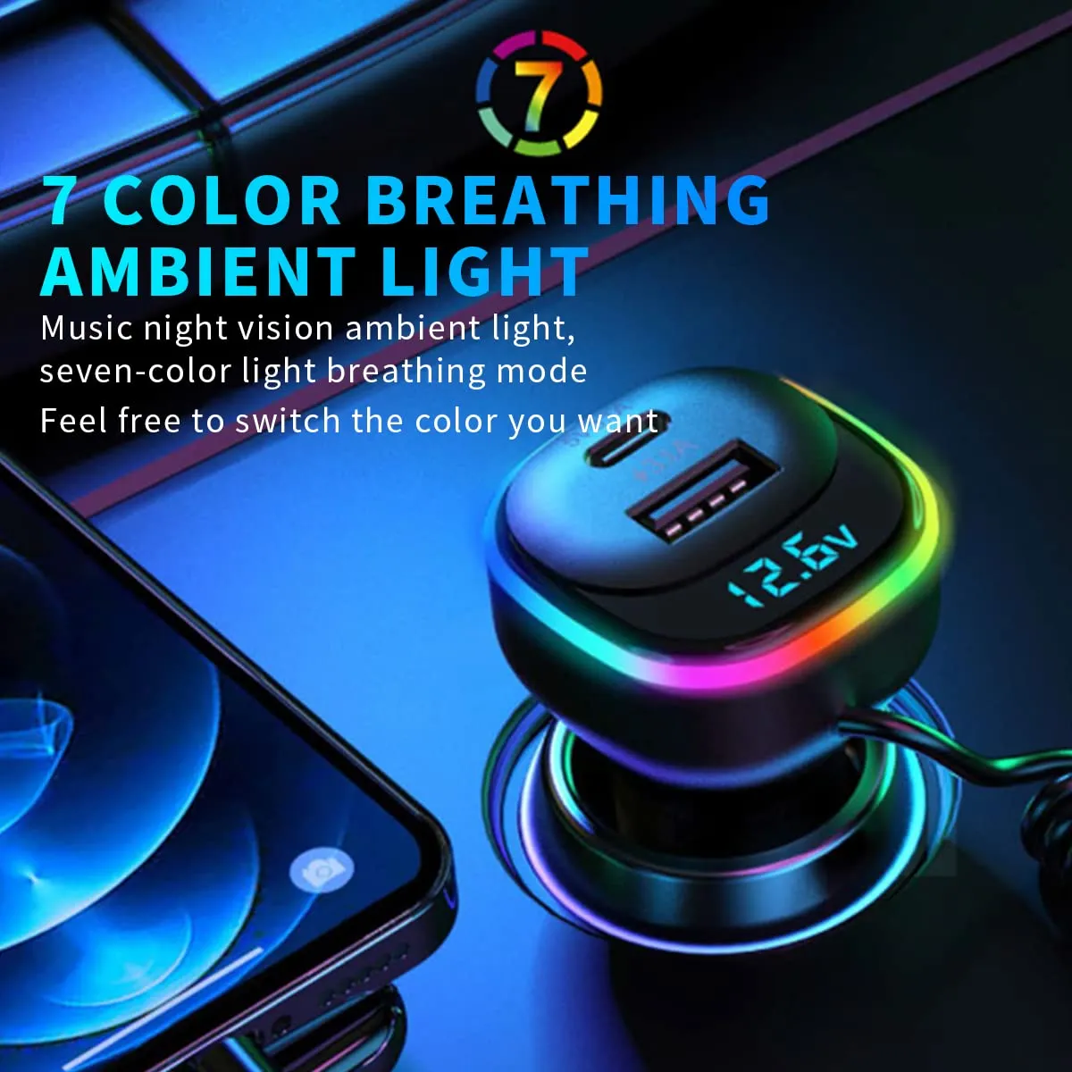 CAR CHARGER WITH 3 CONNECTORS