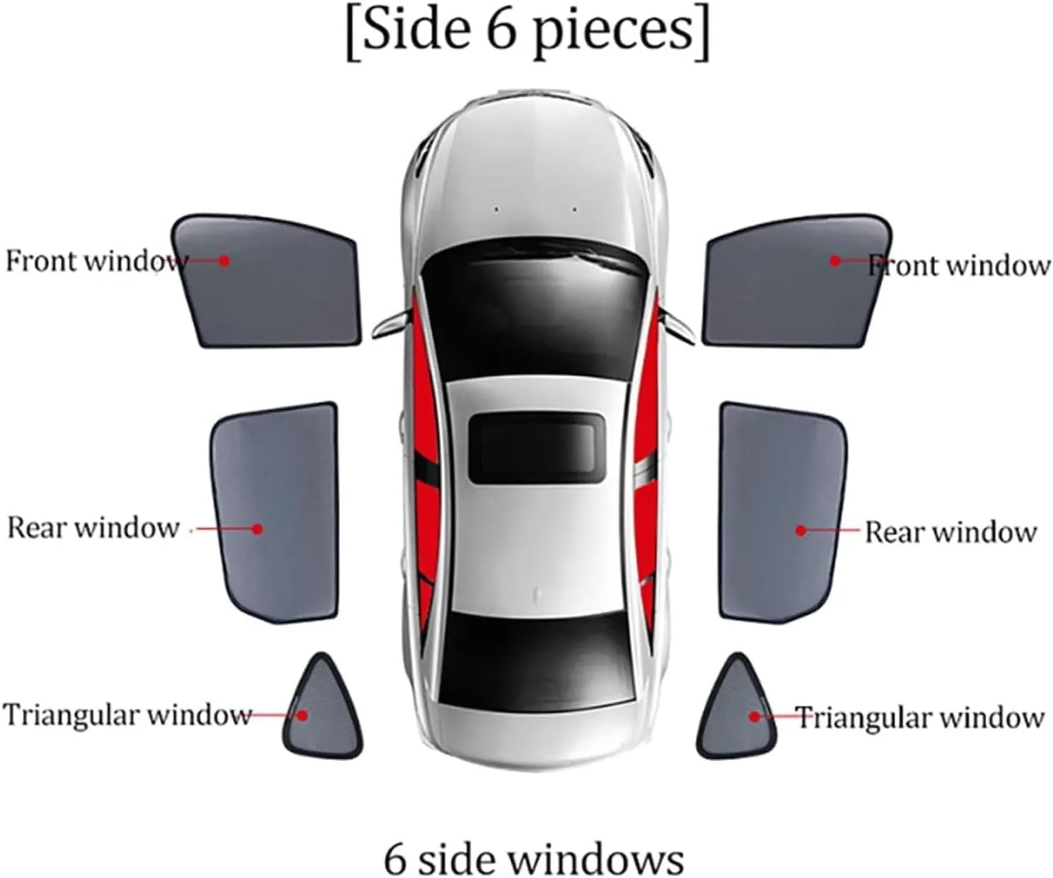Car Window Shades for Mazda BIANTE, Foldable Magnetic Side Window Shade Stretchable Breathable Sunshade Screens Car Accessories,6pcs