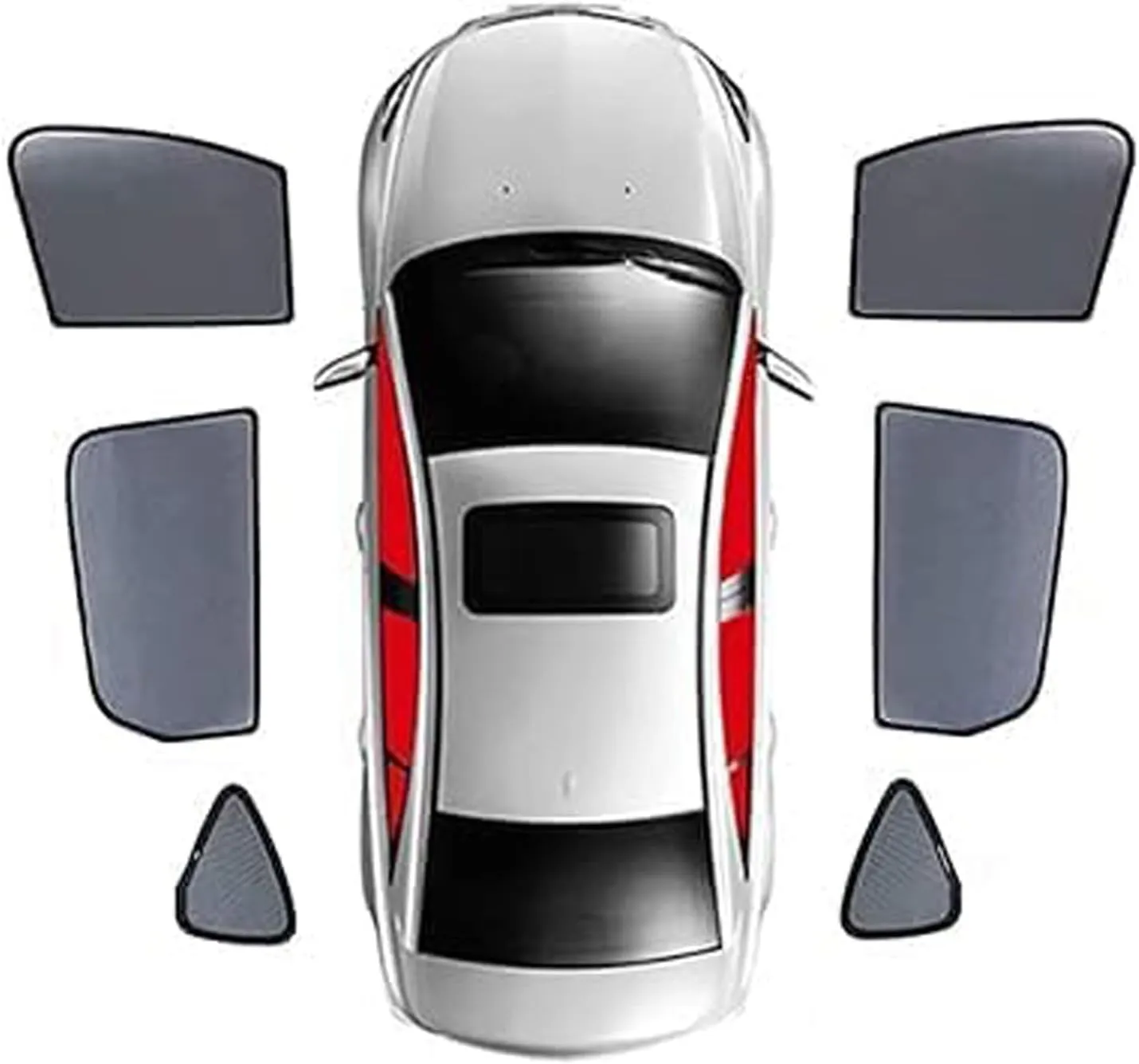 Car Window Shades for Mazda BIANTE, Foldable Magnetic Side Window Shade Stretchable Breathable Sunshade Screens Car Accessories,6pcs