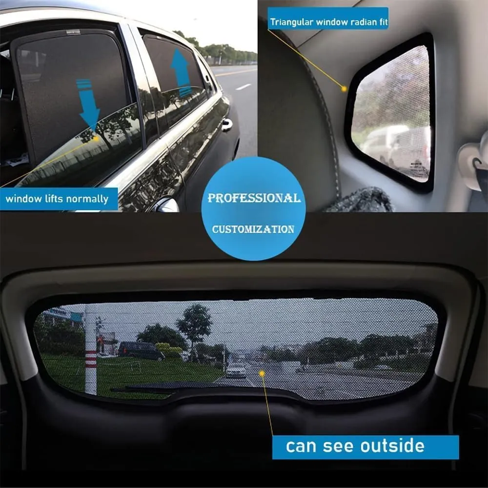 Car Window Shades for Mazda BIANTE, Foldable Magnetic Side Window Shade Stretchable Breathable Sunshade Screens Car Accessories,6pcs
