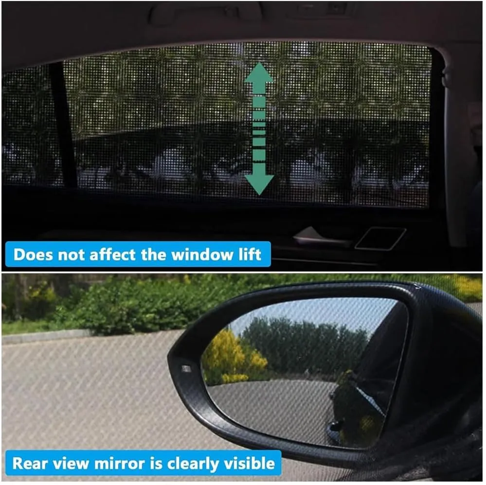 Car Window Shades for Mitsubishi Outlander III 2013-2024, Sun Shade Breathable Mesh Blackout Blocker Screen Blocks Uv Sunshade Mosquito Net Interior Accessories,B/Rear-Window
