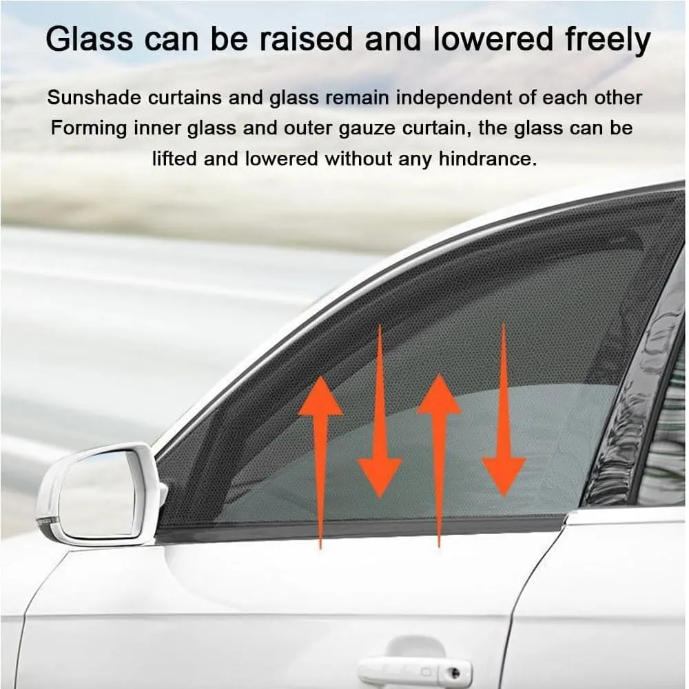 Car Window Shades for Mitsubishi Outlander III 2013-2024, Sun Shade Breathable Mesh Blackout Blocker Screen Blocks Uv Sunshade Mosquito Net Interior Accessories,B/Rear-Window
