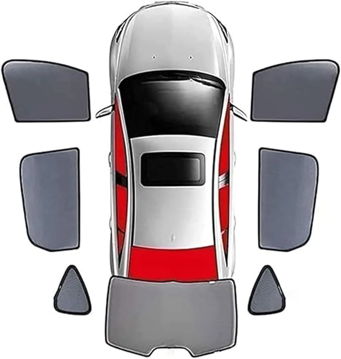 Car Window Shades for Opel Astron, Foldable Magnetic Side Window Shade Stretchable Breathable Sunshade Screens Car Accessories,7pcs