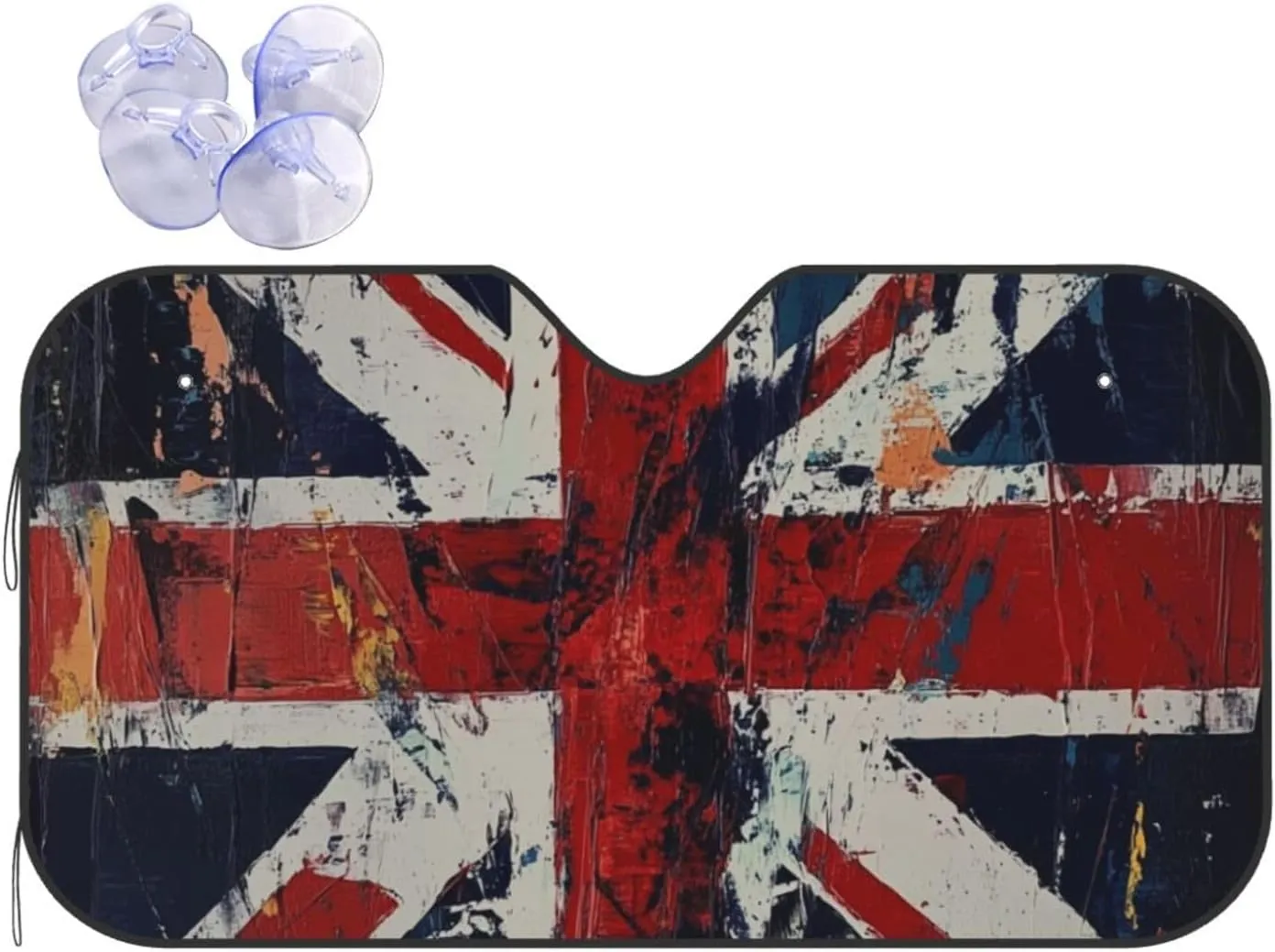 Car Windshield Sun Shade Foldable Retro Union Jack Flags UV Block Car Front Window Sun Shade for Auto Trucks Cars Windshield