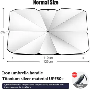 Car Windshield Sun Shade Umbrella for Mazda CX-5 CX-8 CX-9 CX-30 Axela BT-50 Biante Demio MPS MX-5 Skyactiv, Foldable Car Windshield Front Window Heat Insulation Protection, Sun Blocking Easy Setup