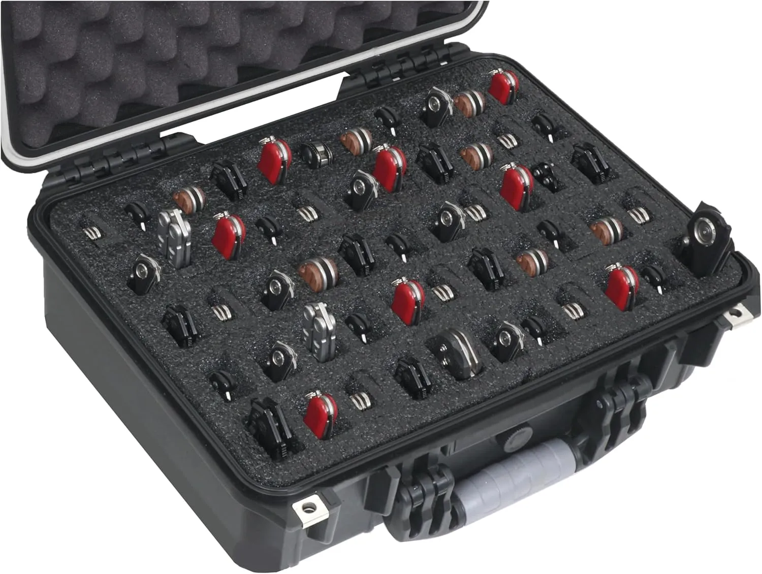 Case Club 55 Folding Knife Case - Hard Sided Travel and Storage Organizer Case fits a Variety of Folding Knives, Swiss Army Knives, Butterfly Knives & More in a Lockable Rugged Case, Black