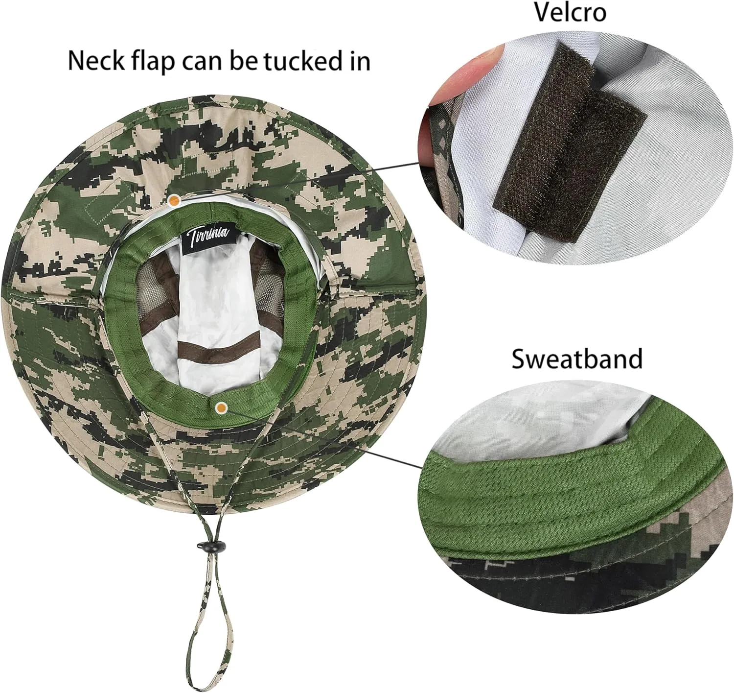 Catalonia Sun Hat for Men,Outdoor Wide Brim Hat with Neck Flap Cover for Fishing Hiking Safari Gardening