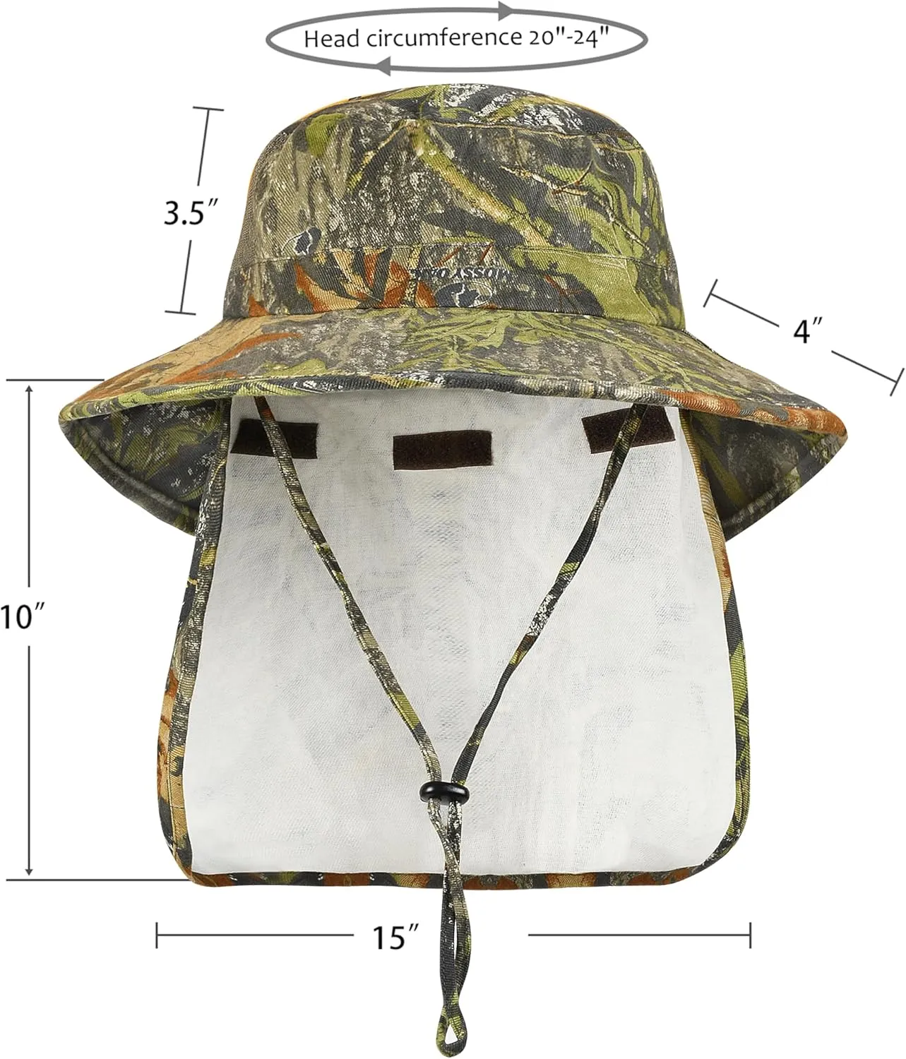 Catalonia Sun Hat for Men,Outdoor Wide Brim Hat with Neck Flap Cover for Fishing Hiking Safari Gardening