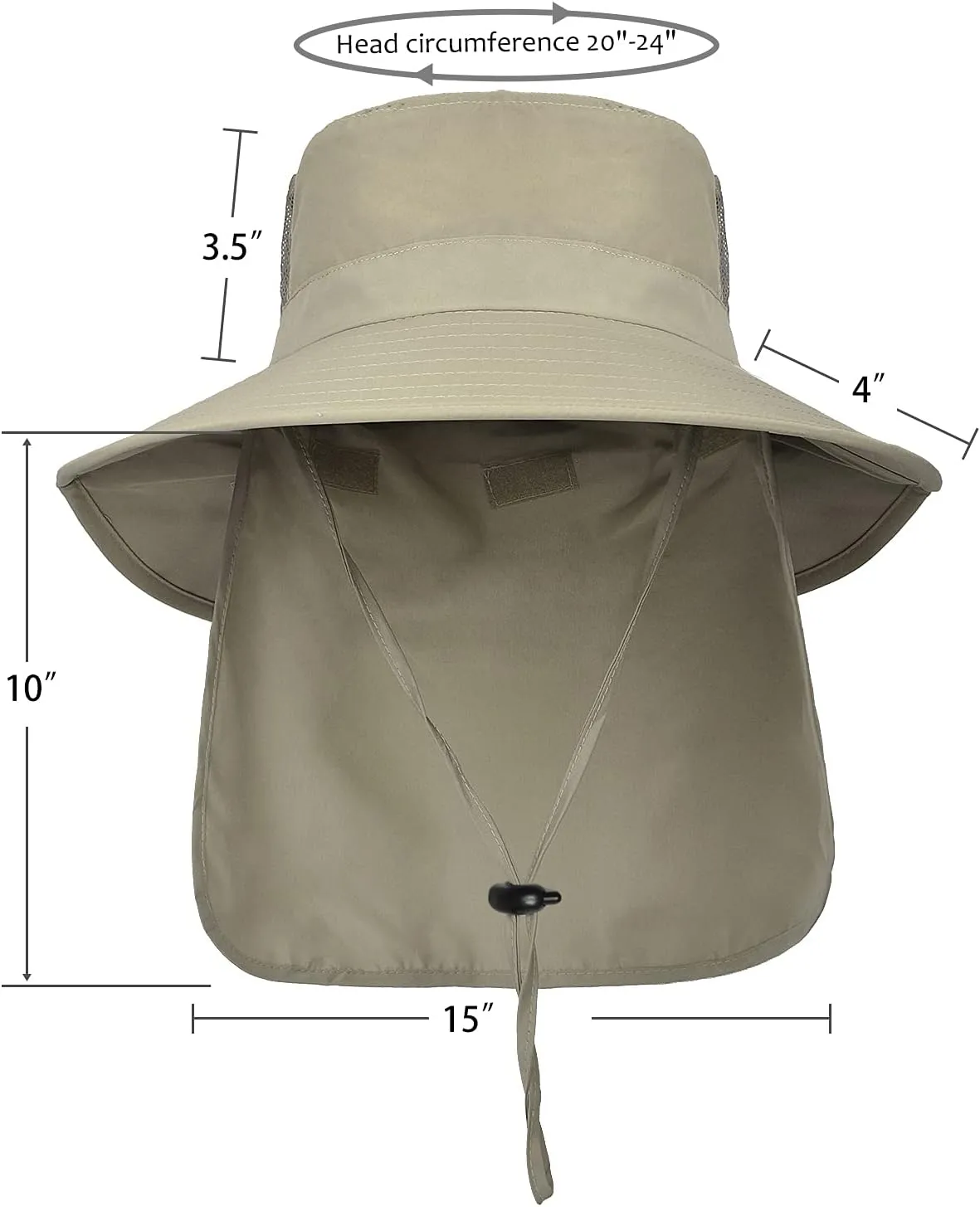 Catalonia Sun Hat for Men,Outdoor Wide Brim Hat with Neck Flap Cover for Fishing Hiking Safari Gardening