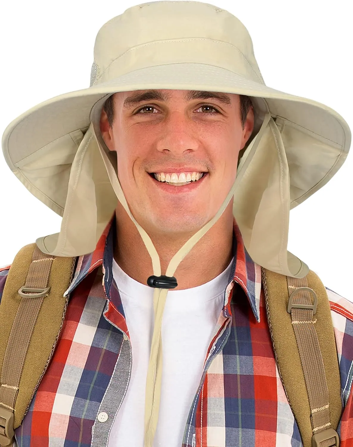Catalonia Sun Hat for Men,Outdoor Wide Brim Hat with Neck Flap Cover for Fishing Hiking Safari Gardening
