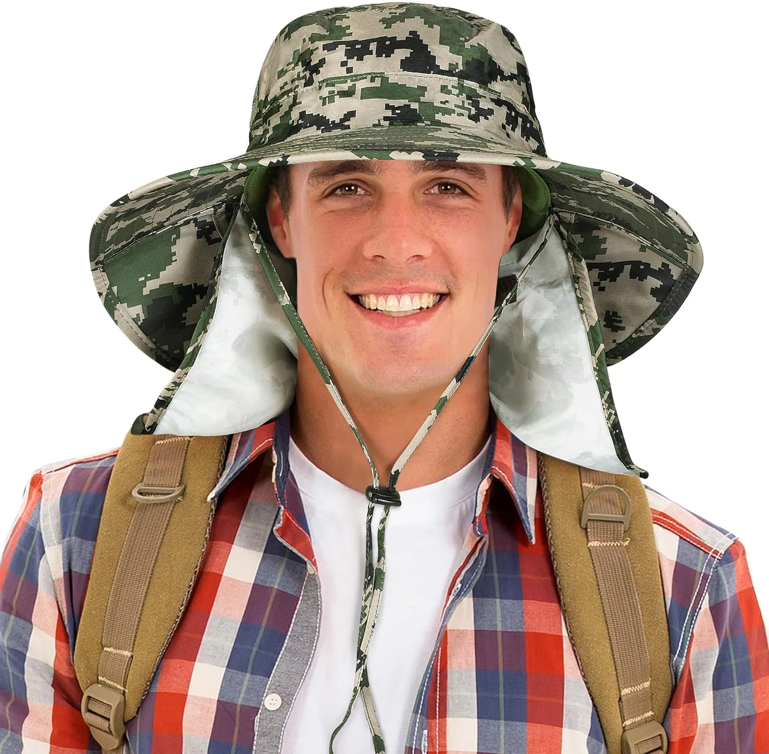 Catalonia Sun Hat for Men,Outdoor Wide Brim Hat with Neck Flap Cover for Fishing Hiking Safari Gardening