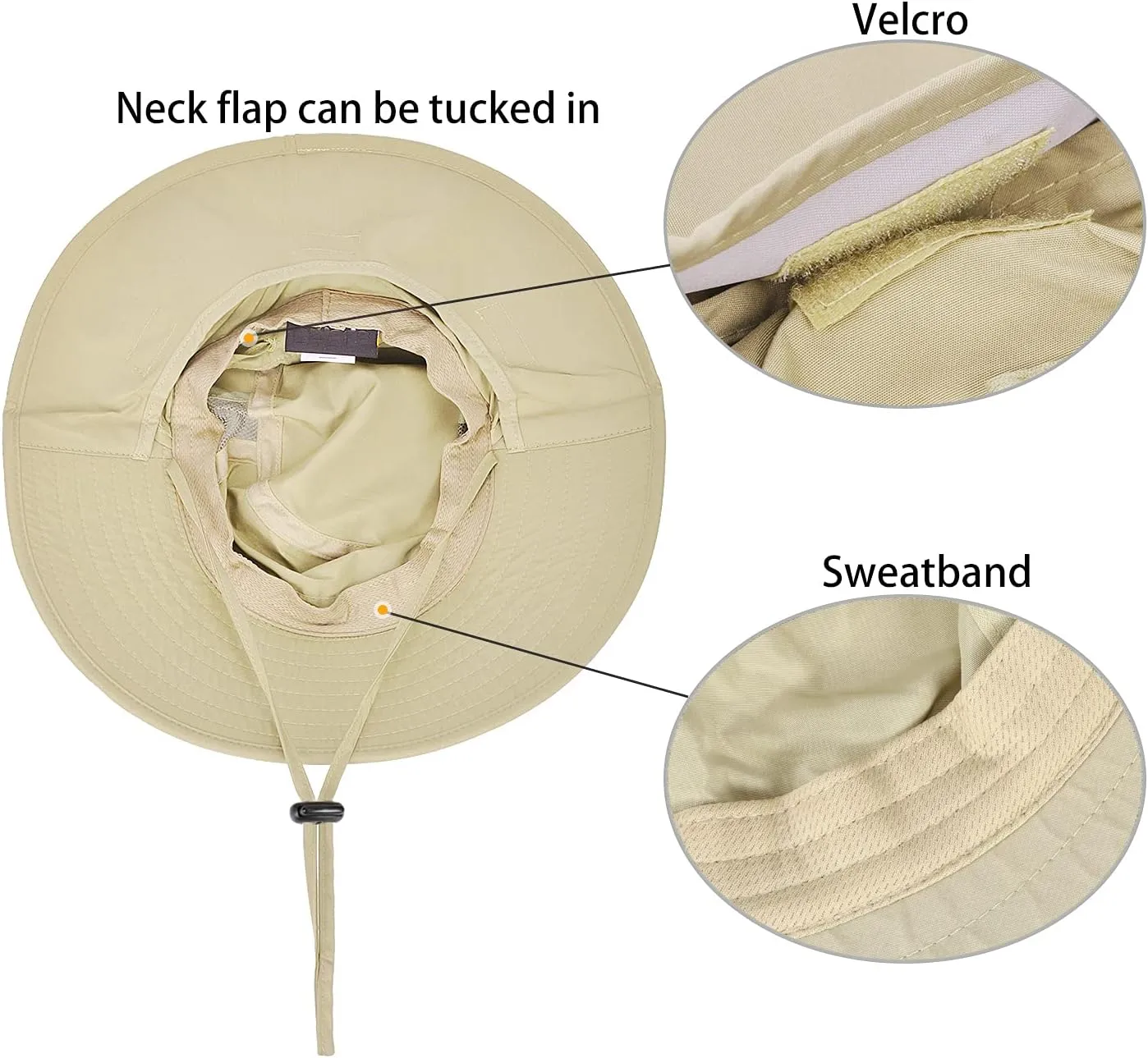 Catalonia Sun Hat for Men,Outdoor Wide Brim Hat with Neck Flap Cover for Fishing Hiking Safari Gardening
