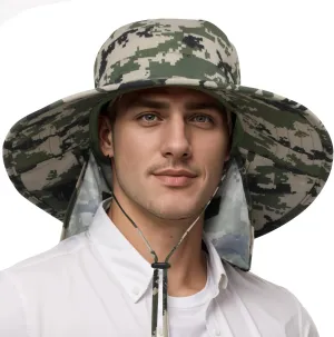 Catalonia Sun Hat for Men,Outdoor Wide Brim Hat with Neck Flap Cover for Fishing Hiking Safari Gardening