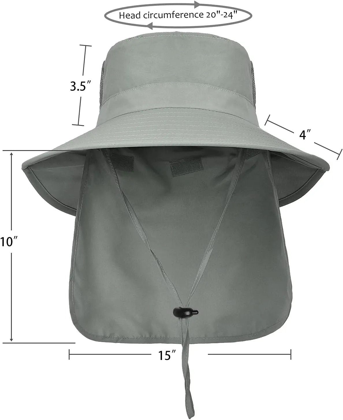 Catalonia Sun Hat for Men,Outdoor Wide Brim Hat with Neck Flap Cover for Fishing Hiking Safari Gardening