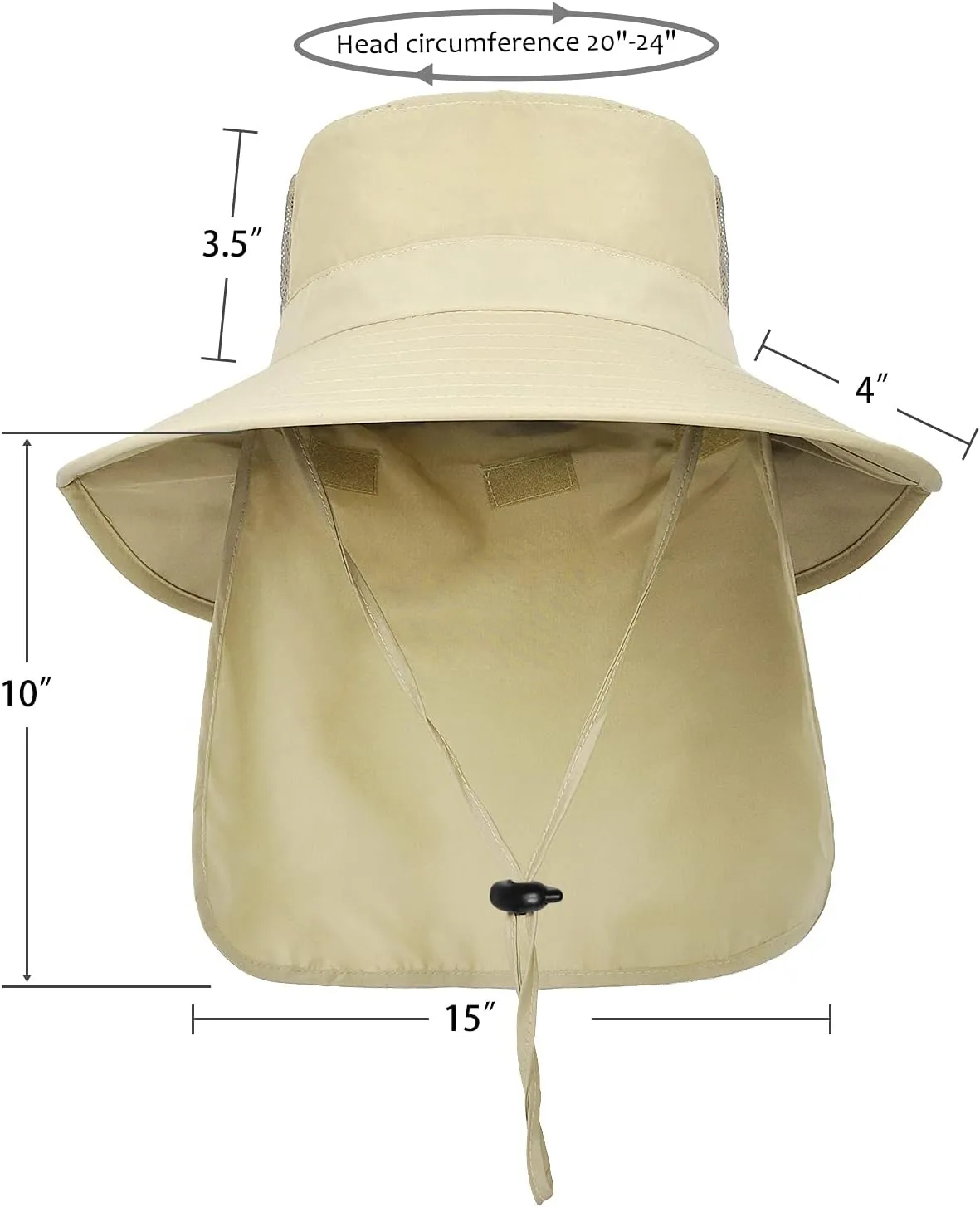 Catalonia Sun Hat for Men,Outdoor Wide Brim Hat with Neck Flap Cover for Fishing Hiking Safari Gardening