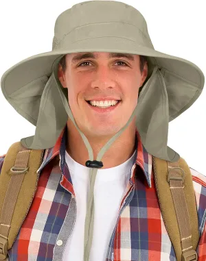 Catalonia Sun Hat for Men,Outdoor Wide Brim Hat with Neck Flap Cover for Fishing Hiking Safari Gardening