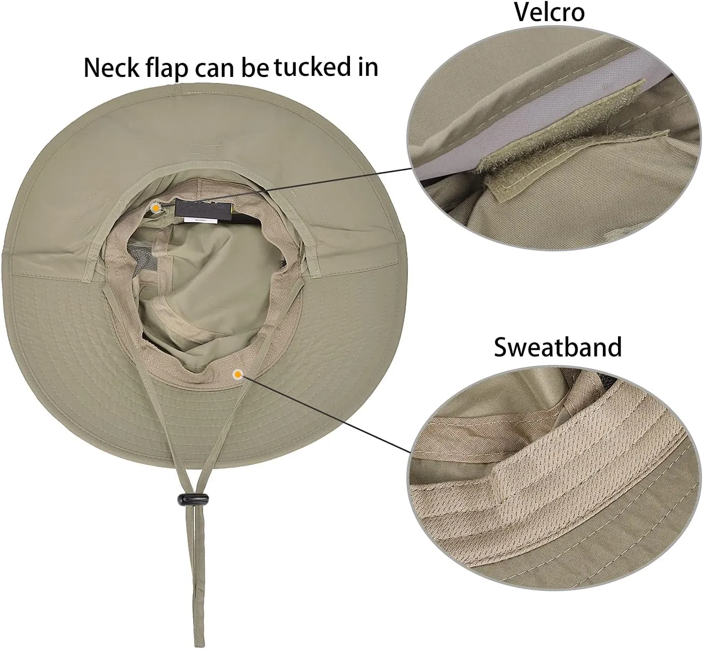 Catalonia Sun Hat for Men,Outdoor Wide Brim Hat with Neck Flap Cover for Fishing Hiking Safari Gardening