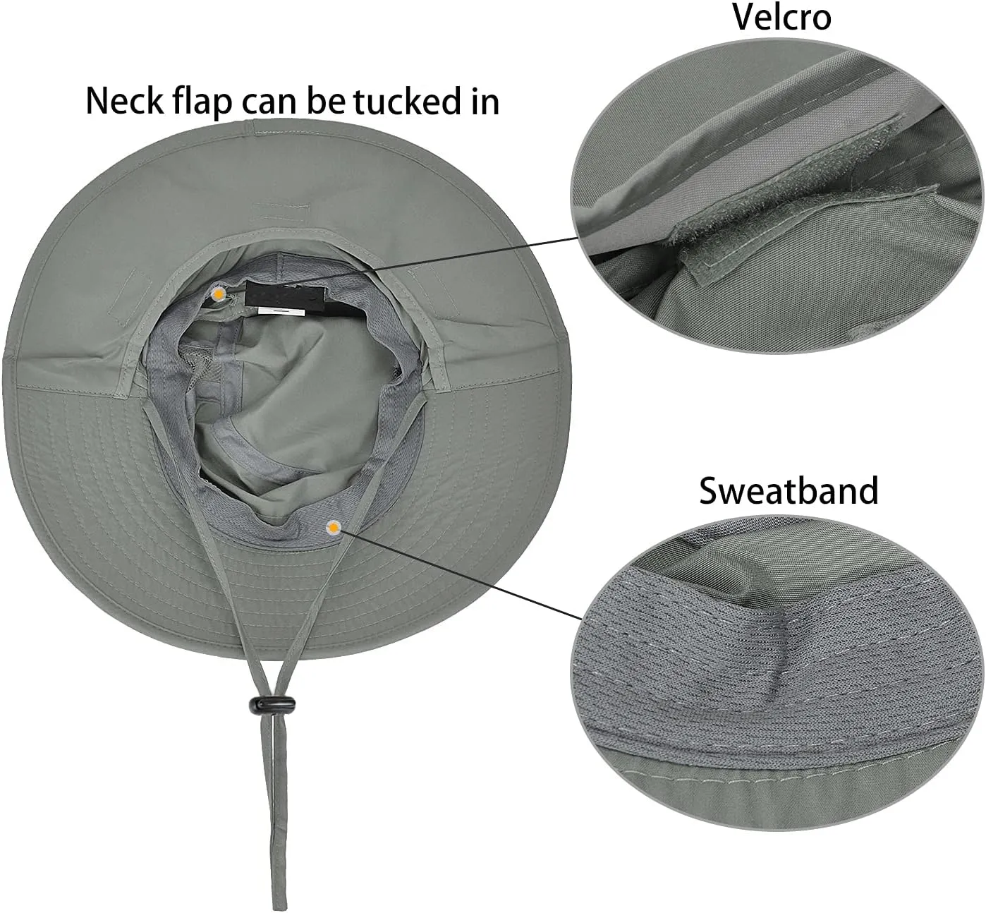 Catalonia Sun Hat for Men,Outdoor Wide Brim Hat with Neck Flap Cover for Fishing Hiking Safari Gardening
