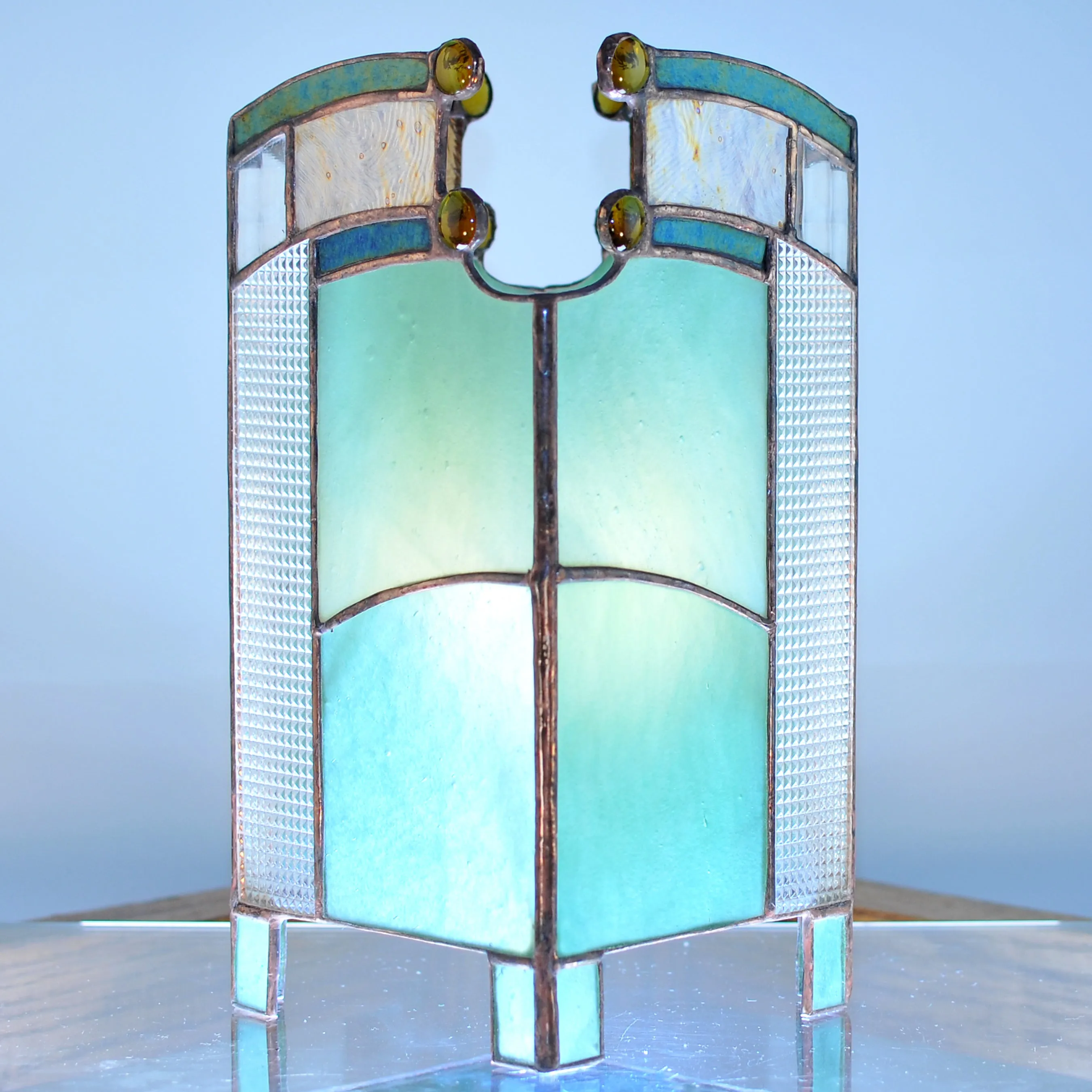Celadon with Amber Jewels