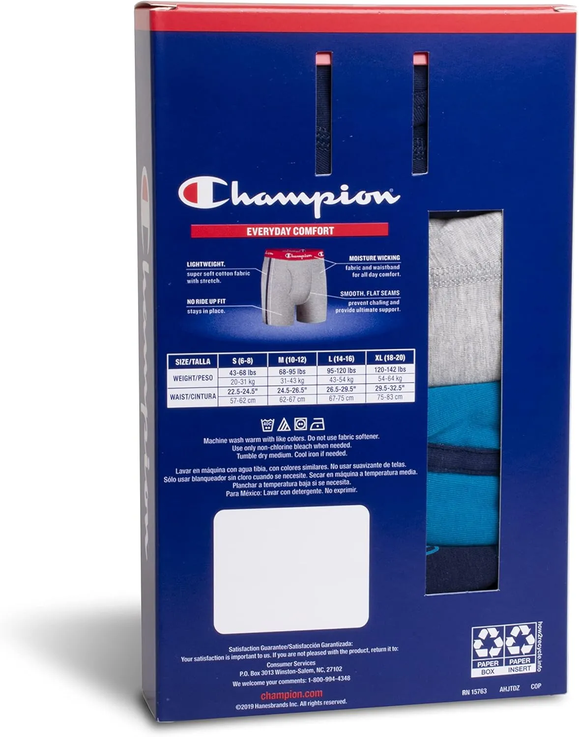 Champion Boys' Underwear, Cotton Stretch Boxer Briefs, Moisture-Wicking, Assorted 4-Pack