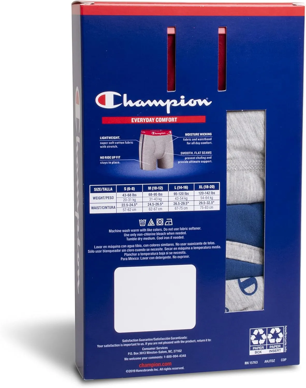 Champion Boys' Underwear, Cotton Stretch Boxer Briefs, Moisture-Wicking, Assorted 4-Pack