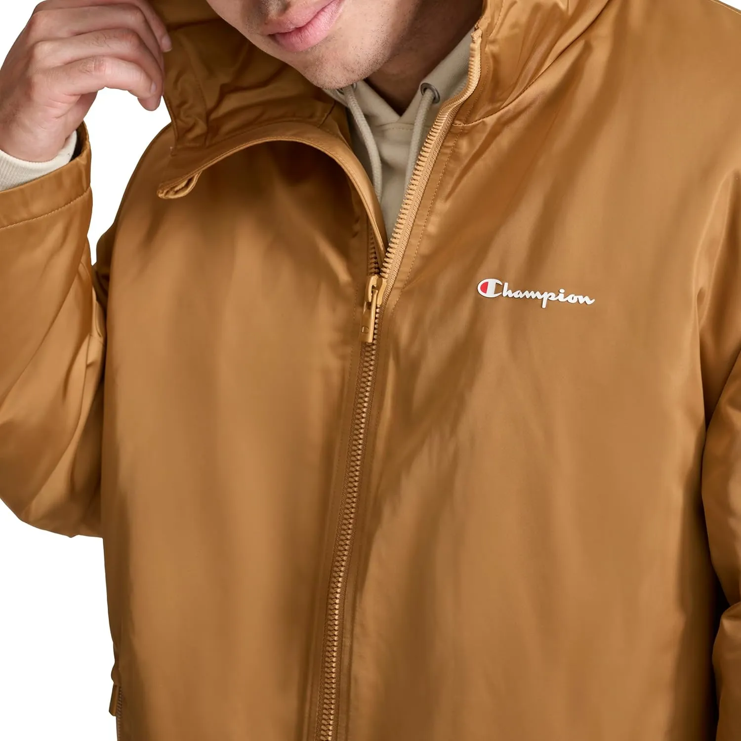 Champion Men's Sherpa Lined Mid-Length Sideline Jacket with Hood