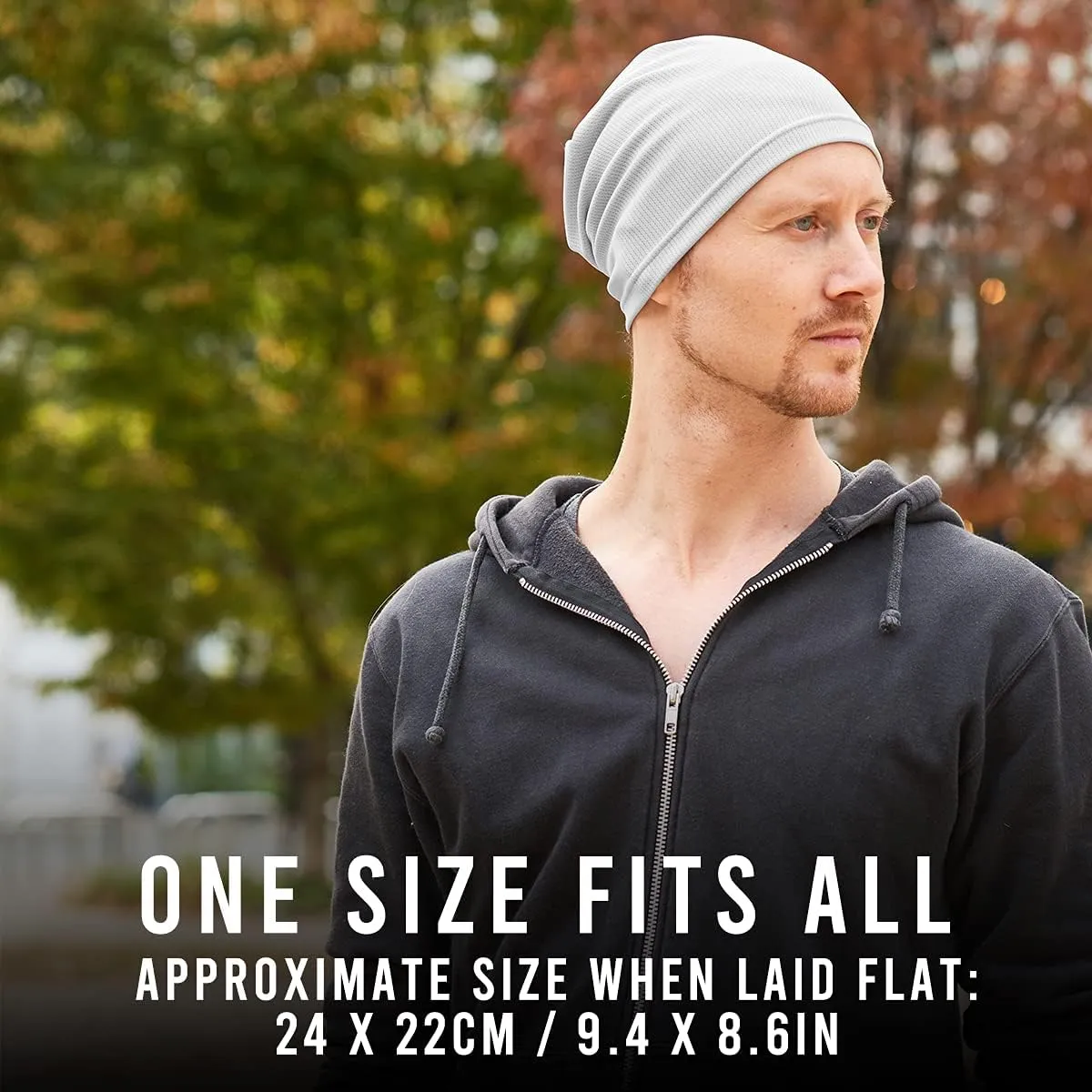 CHARM Mens Running Sports Beanie - Gym Caps Sweat Wicking Bike Hat Helmet Liner