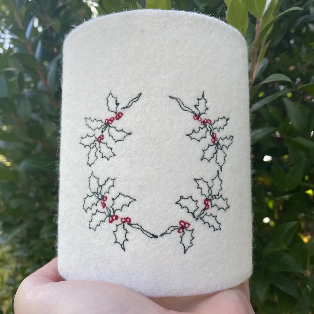 Christmas Holly Wreath Lantern