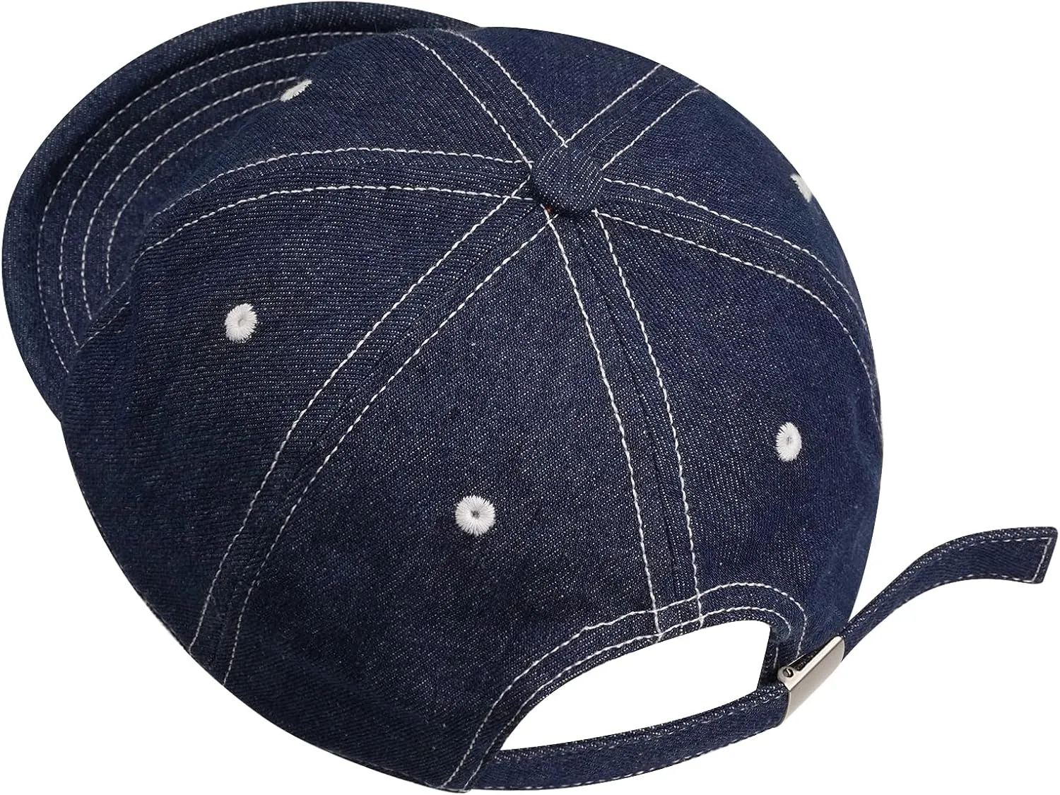 Clakllie Stylish Short Bill Hat Denim Baseball Cap Soft Flat Brim Snapback Hats Trucker Hat Casual Dad Hats Hip Hop Cadet Cap