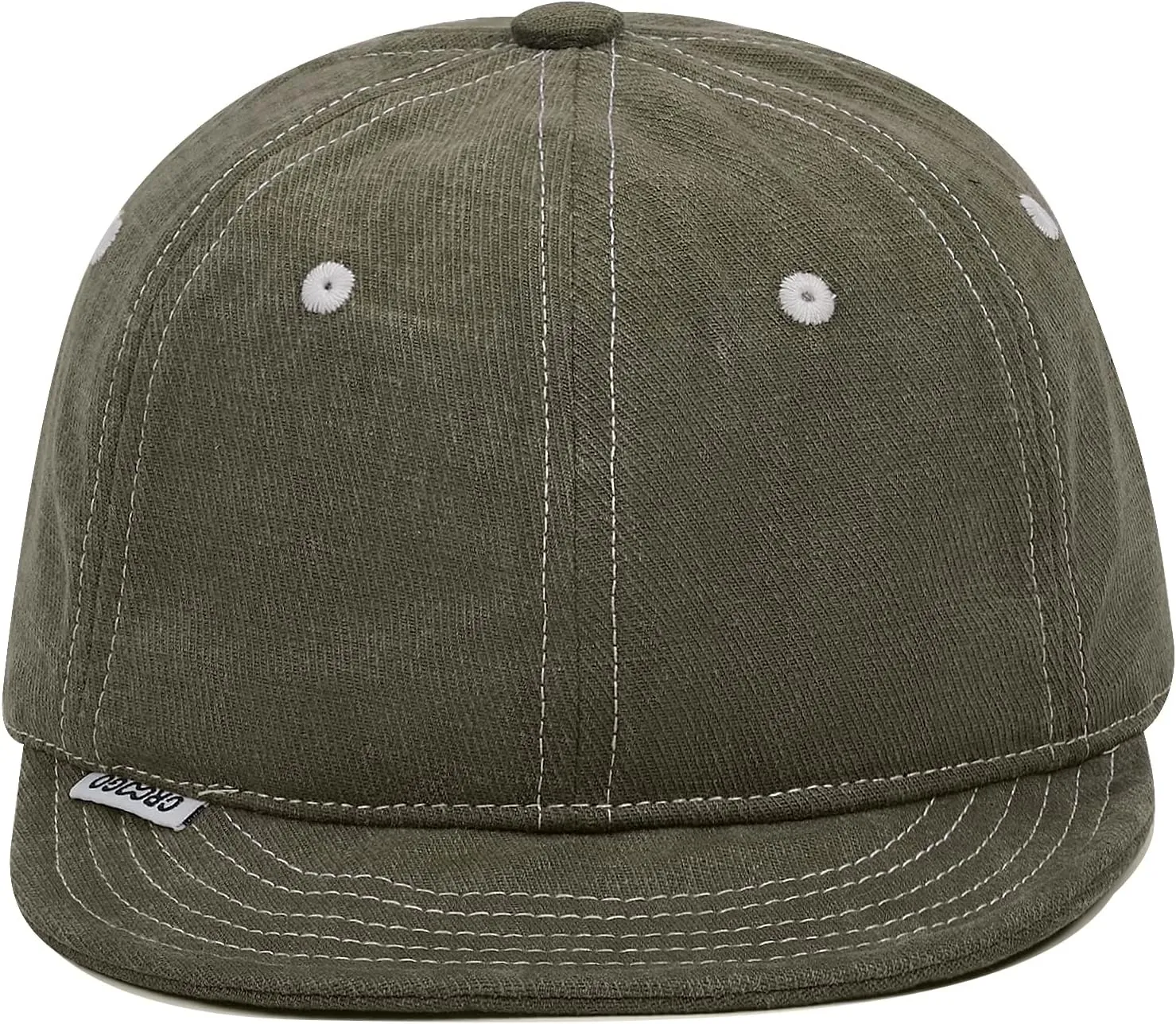 Clakllie Stylish Short Bill Hat Denim Baseball Cap Soft Flat Brim Snapback Hats Trucker Hat Casual Dad Hats Hip Hop Cadet Cap