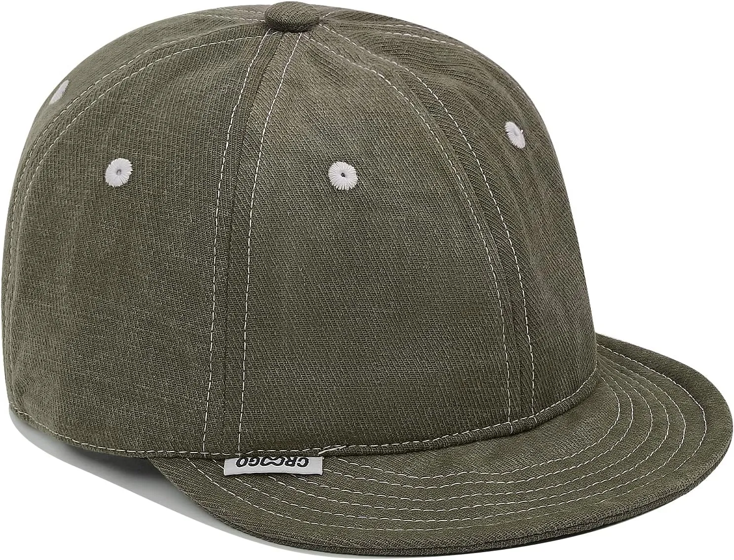 Clakllie Stylish Short Bill Hat Denim Baseball Cap Soft Flat Brim Snapback Hats Trucker Hat Casual Dad Hats Hip Hop Cadet Cap
