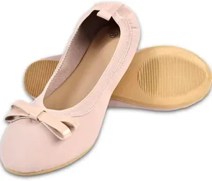 Classic Women's Egg Roll Slippers with Cute Bow Lightweight Ultra Thin Foldable House Shoes Soft Home Slippers Portable Flexible Comfort Footwear for Travel & Indoor Use