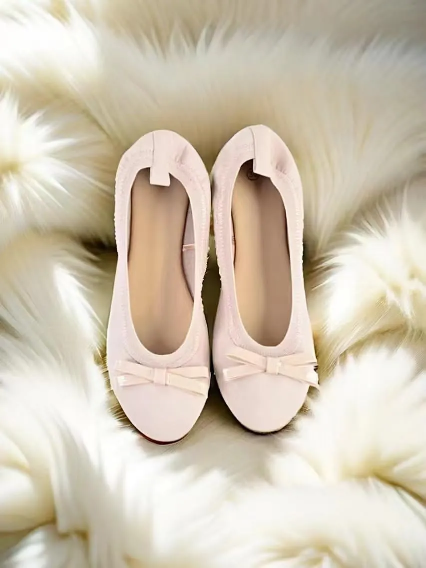 Classic Women's Egg Roll Slippers with Cute Bow Lightweight Ultra Thin Foldable House Shoes Soft Home Slippers Portable Flexible Comfort Footwear for Travel & Indoor Use