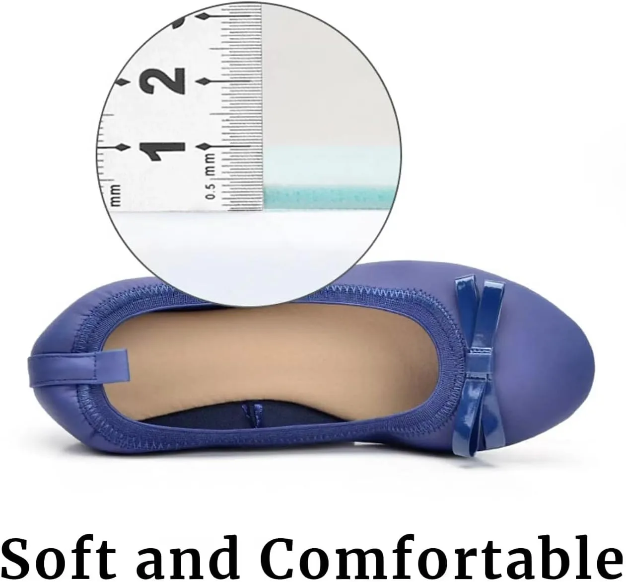 Classic Women's Egg Roll Slippers with Cute Bow Lightweight Ultra Thin Foldable House Shoes Soft Home Slippers Portable Flexible Comfort Footwear for Travel & Indoor Use